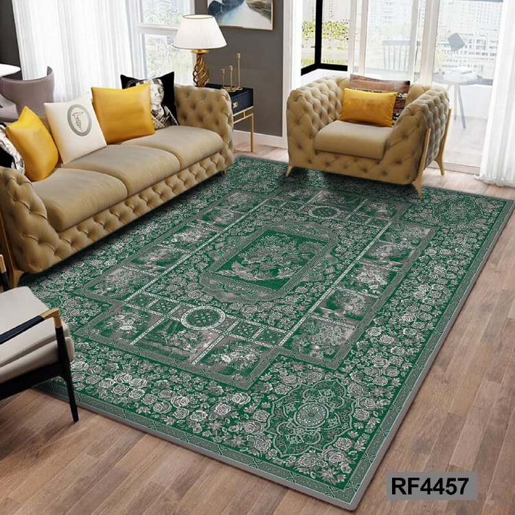 فرشینه مدرن و کلاسیک، با ترکیب رنگهای مختلف، مناسب چیدمانهای امروزی و فضاهای مدرن و کلاسیک