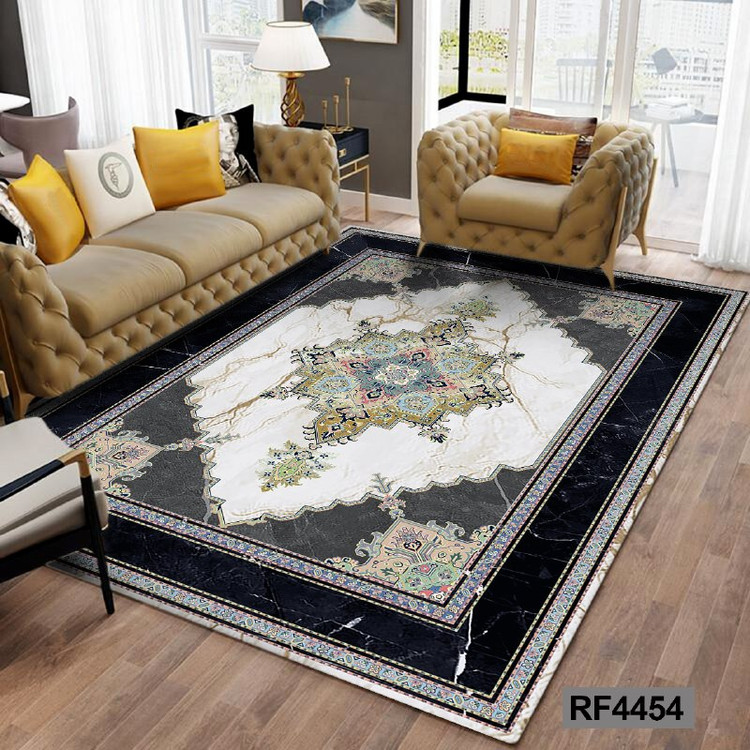 فرشینه مدرن و کلاسیک، با ترکیب رنگهای مختلف، مناسب چیدمانهای امروزی و فضاهای مدرن و کلاسیک