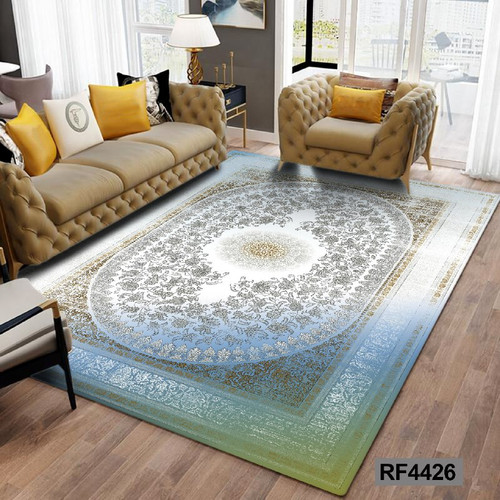 فرشینه مدرن و کلاسیک، با ترکیب رنگهای مختلف، مناسب چیدمانهای امروزی و فضاهای مدرن و کلاسیک