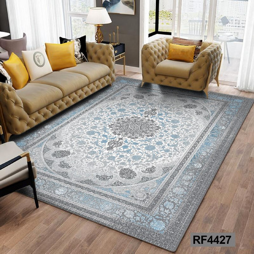 فرشینه مدرن و کلاسیک، با ترکیب رنگهای مختلف، مناسب چیدمانهای امروزی و فضاهای مدرن و کلاسیک