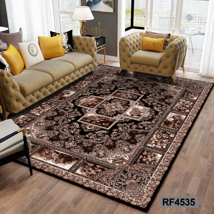 فرشینه مدرن و کلاسیک، با ترکیب رنگهای مختلف، مناسب چیدمانهای امروزی و فضاهای مدرن و کلاسیک