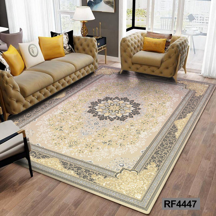 فرشینه مدرن و کلاسیک، با ترکیب رنگهای مختلف، مناسب چیدمانهای امروزی و فضاهای مدرن و کلاسیک