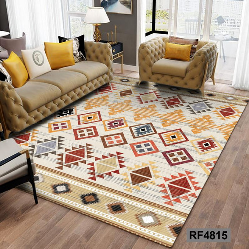 فرشینه مدرن و کلاسیک، با ترکیب رنگهای مختلف، مناسب چیدمانهای امروزی و فضاهای مدرن و کلاسیک