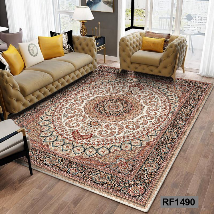 فرشینه مدرن و کلاسیک، با ترکیب رنگهای مختلف، مناسب چیدمانهای امروزی و فضاهای مدرن و کلاسیک