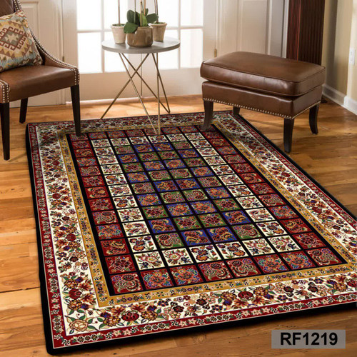 فرشینه مدرن و کلاسیک، با ترکیب رنگهای مختلف، مناسب چیدمانهای امروزی و فضاهای مدرن و کلاسیک